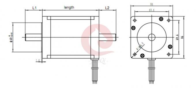 Nema34 8.5N.m Torque Hybrid CNC Stepper Motor 118mm Length For Sewing ...